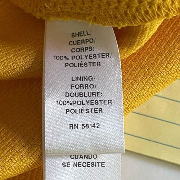 London Times Fit and Flare Dress Yellow Size 6p - Picture 3 of 4